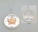 Sterling Silver Colorized 2001 Maple Leaf Coin Pendant With Rope Chain.