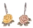 Bacova Guild Ceramic Shower Curtain Hooks, Pale Roses