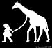 UR Impressions Girl Walking Giraffe Decal Vinyl Sticker Graphics for Cars Trucks SUV Vans Walls Windows Laptop|White|6.6 X 5.5 Inch|URI448