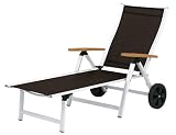 Sun Garden SunSt.Comf.Liege   sil/sw Alu/Textil-Gewebe schwarz
