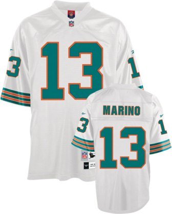 Reebok Miami Dolphins Dan Marino Premier Throwback White Jersey Medium
