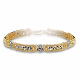 7 1/4 inch Etruscan bracelet in 10K yellow and white gold