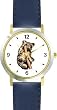 Koala on Branch - Koala Bear Animal - WATCHBUDDY&reg; DELUXE TWO-TONE THEME WATCH - Arabic Numbers - Blue Leather Strap-Women's Size-Small