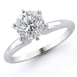 14K 1.50 Carat Round Cut Solitaire Diamond Engagement Ring (I-J ; I1-2)