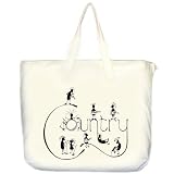 Kokopelli Country Band music art print 20 Inch Zippered cotton canvas Tote Bag