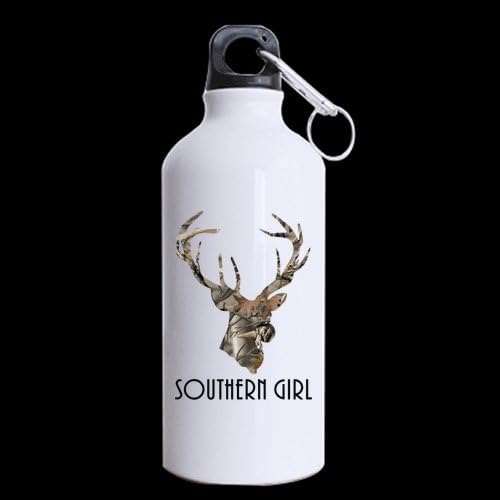 Funny Girls Mug - Hipster Army Camo Tree Deer Head Southern Girl Sports Bottle Or Tea Mug - 13.5 Oz