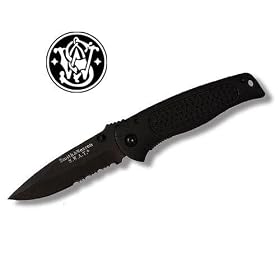 Smith and Wesson SW3001B Swat Baby Serrated Liner Lock Knife, Black