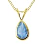 10k Yellow Gold Pear-Shaped Blue Topaz Bezel-Set Pendant, 18"