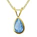 10k Yellow Gold Pear-Shaped Blue Topaz Bezel-Set Pendant, 18\