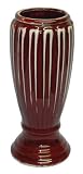 Oxblood red vase with raised ridges - porcelain
