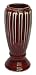 Oxblood red vase with raised ridges - porcelain