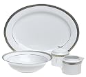 Nikko Ceramics Platinum Filigree 5-Piece Dinnerware Completer Set