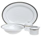 Nikko Ceramics Platinum Filigree 5-Piece Dinnerware Completer Set