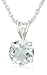 Sterling Silver 8mm Round Green Amethyst Pendant w/ Light Rope Chain, 18\