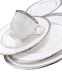 Lenox Serpentine Platinum Bone China 20-Piece Dinnerware Set, Service for 4
