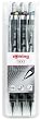 Rotring Tikky Mechanical Pencils with Ergonomic Wave Grip 0.3mm 0.5mm 0.7mm Ref S0801310 [Pack of 3]