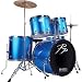 Performance Percussion 5 Piece Drum Kit, Blue