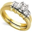 14K Two-Tone Gold Diamond Wedding Set - 0.60 Ct.