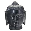 Black Stone Buddha Head Statue