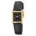 Pulsar Women's PTC384 Gold-Tone Black Leather Strap Watch