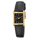 Pulsar Womens PTC384 Gold-Tone Black Leather S