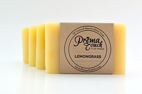 COCONUT OIL Soap Bars with LEMONGRASS - Life Changing, All Natural, Handmade Coconut Oil Based Vegan Soap Bars. Free of SLS, Parabens and Harmful Chemicals (Lemongrass 4 Bar Pack)
