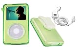 Clear GREEN Hard Plastic Case for iPod 5G Video [30GB] + Auto Charger + Screen Protector + Belt Clip+Neck Strap+ Click Wheel Protector Sold By TopDeals888