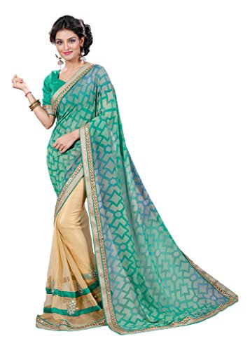 Resham,Mirror Work With Lace Strip Border