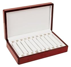 Rosewood Glossy Finish Jewelry Ring Display Storage Case