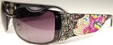 ED HARDY EHS 028 MEDUSA BLACK RIMLESS SWAROSKI METAL SUNGLASSES