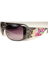ED HARDY EHS 028 MEDUSA BLACK RIMLESS SWAROSKI METAL SUNGLASSES by Ed Hardy