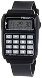 Vestal Mens DAT008 Datamat Glow-in-the-Dark Buttons Black Calculator Watch