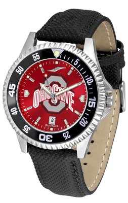 Ohio State Buckeyes OSU NCAA Mens Leather Anochrome Watch