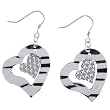 Sterling Silver Double Heart Dangle Earrings