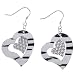 EXP Sterling Silver Double Heart Dangle Earrings
