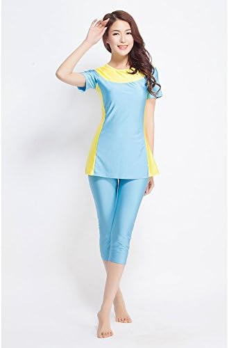 Women Swimsuits 2 Pieces Surfing Suit Muslim Swimwear Azure XS By XKMJT