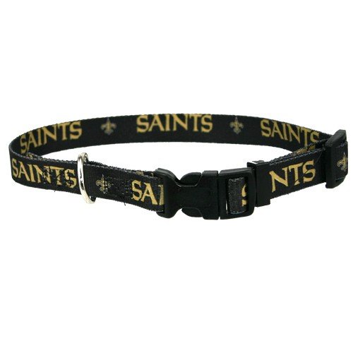 New Orleans Saints Black Adjustable Dog Collar