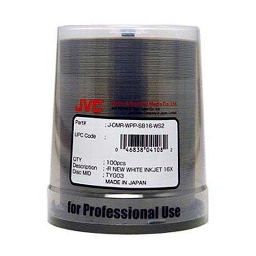 JVC Taiyo Yuden PrintPlus Semi Glossy White Inkjet Hub Printable 16X DVD-R Media 600 Pack in Cake Box On Sale
