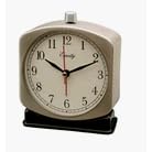 EQUITY TIME USA Brushed Titanium Retro Design Quartz Alarm Analog Clock