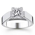 14K 1.25 Carat Princess Cut Solitaire Diamond Ring (G-H ; SI1-2)