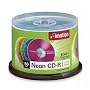 50-pack 32x CDR Spindle Neon Colors Retail Packaging with rip Label