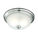 Thomas Lighting SL8692-78 Two-Light Ceiling Flush Mount Brushed Nickel Finish with Etched Alabaster Style Glass