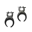 Wooden Half Moon Tribal Earrings with Traditional Stick Closure