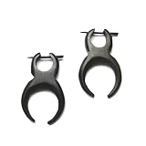 Wooden Half Moon Tribal Earrings with Traditional Stick Closure