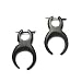 Wooden Half Moon Tribal Earrings with Traditional Stick Closure
