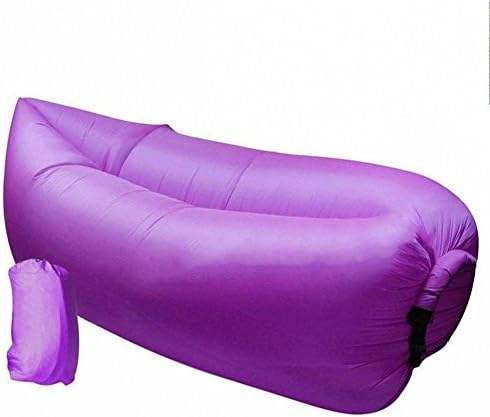 InkTonerBox Purple Outdoor Inflatable Beach Lounger Lazy Sleeping Folding Sofa Laybag Air Bed Camping Sleep Bag