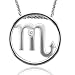 Zodiac Sign Scorpio Silver Diamond Pendant Necklace (HI, I1-I2, 0.05 carat)