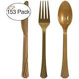 Tiger Chef Heavyweight Polished Silver Plastic Silverware - Forks, Spoons, Knives - Disposable Flatware Cutlery Combo Box