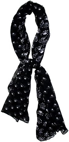 Black Scarf with White Skulls & Crossbones and Crowns
