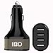 USB Car Charger, IBD 9.6A/48W 4 Port USB Car Charger with Smart Charging Port for iPhone 6s / 6, iPad Air 2, Samsung Galaxy S6 /Edge / Plus,Nexus,GPS Devices and More